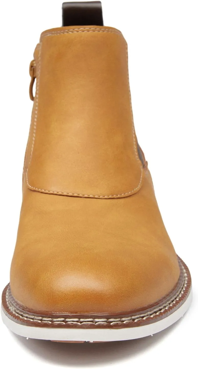 Men's Chelsea Boots Casual Chukka Ankle Boots Side Zipper Clouser Elastic Dress Boots Work Shoes for Men.