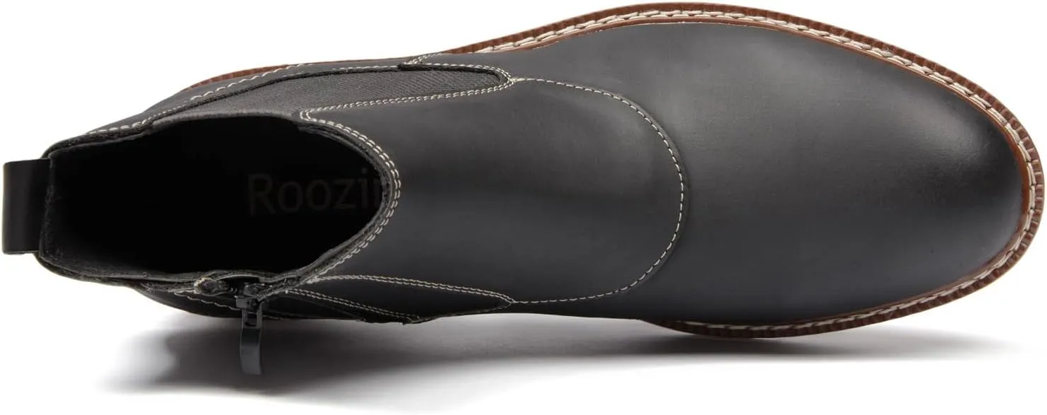 Men's Chelsea Boots Casual Chukka Ankle Boots Side Zipper Clouser Elastic Dress Boots Work Shoes for Men.
