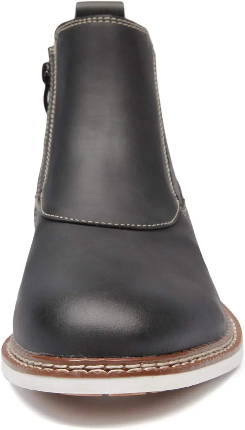 Men's Chelsea Boots Casual Chukka Ankle Boots Side Zipper Clouser Elastic Dress Boots Work Shoes for Men.