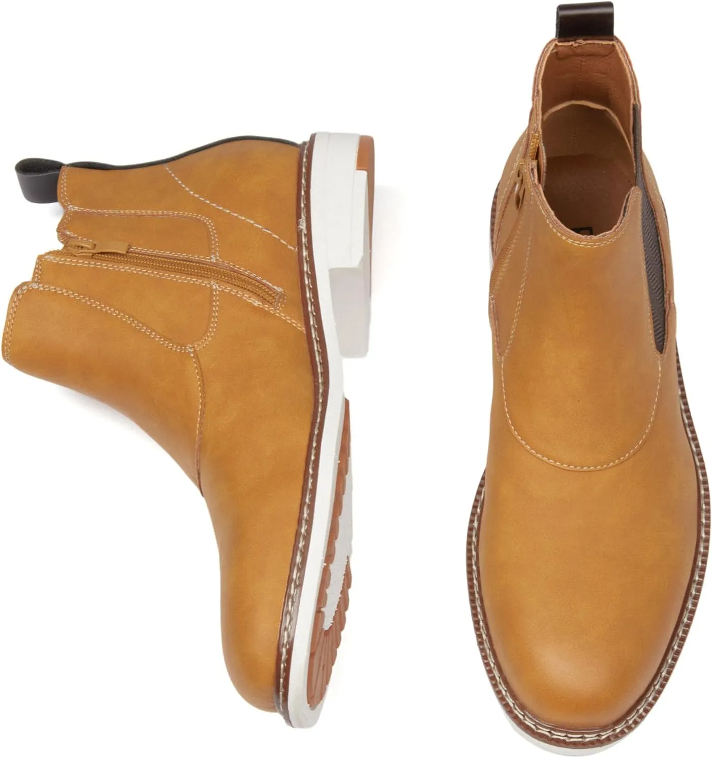 Men's Chelsea Boots Casual Chukka Ankle Boots Side Zipper Clouser Elastic Dress Boots Work Shoes for Men.