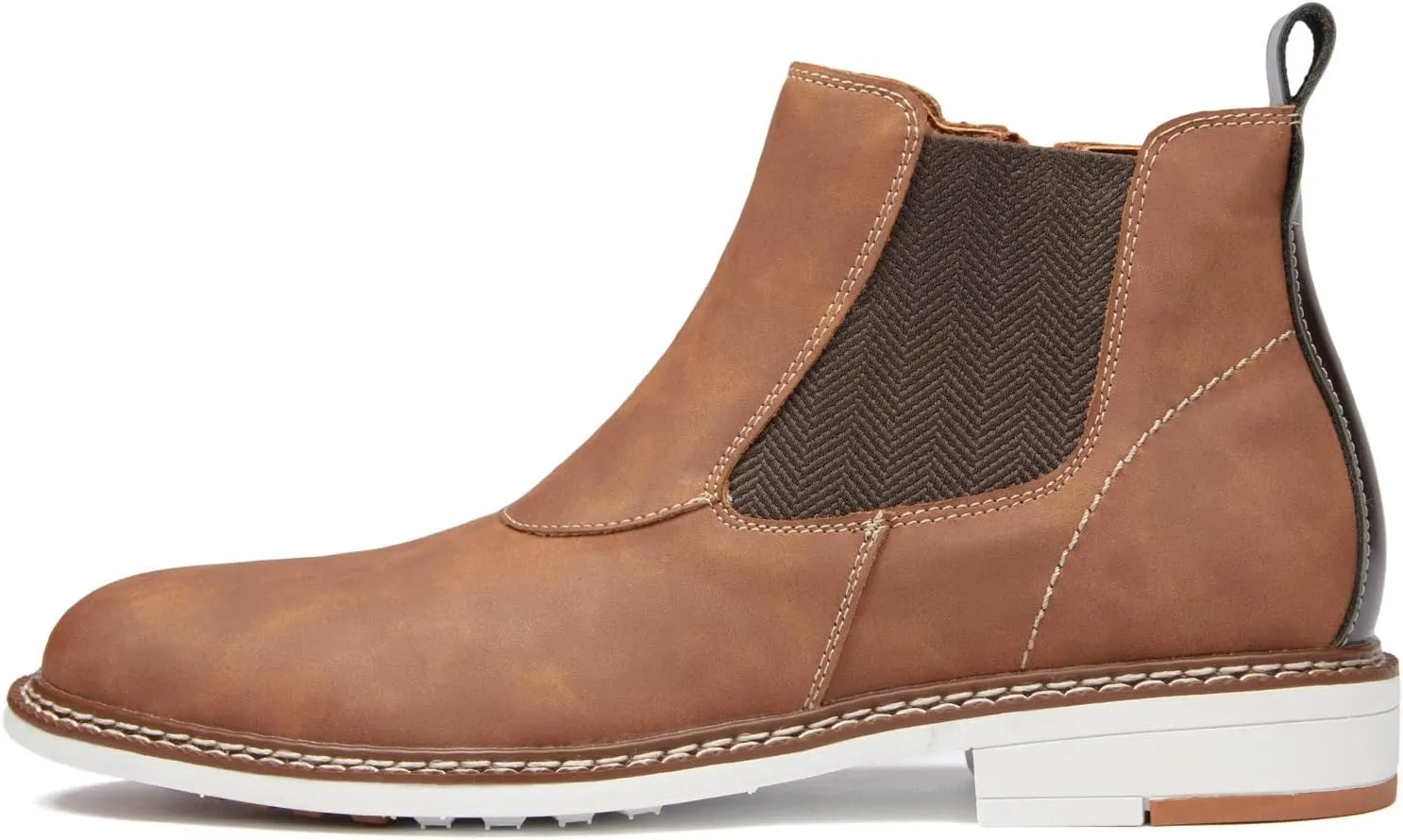Men's Chelsea Boots Casual Chukka Ankle Boots Side Zipper Clouser Elastic Dress Boots Work Shoes for Men.