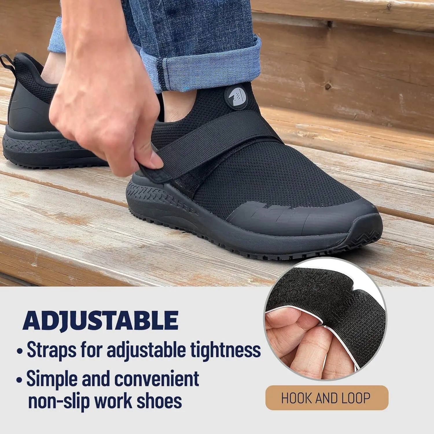 Mesh Non Slip Work Shoes for Men Food Service Slip On Chef Kitchen Shoes Waterproof Work Shoes Restaurant Slip Resistant Walking and Casual Breathable Working Footwear