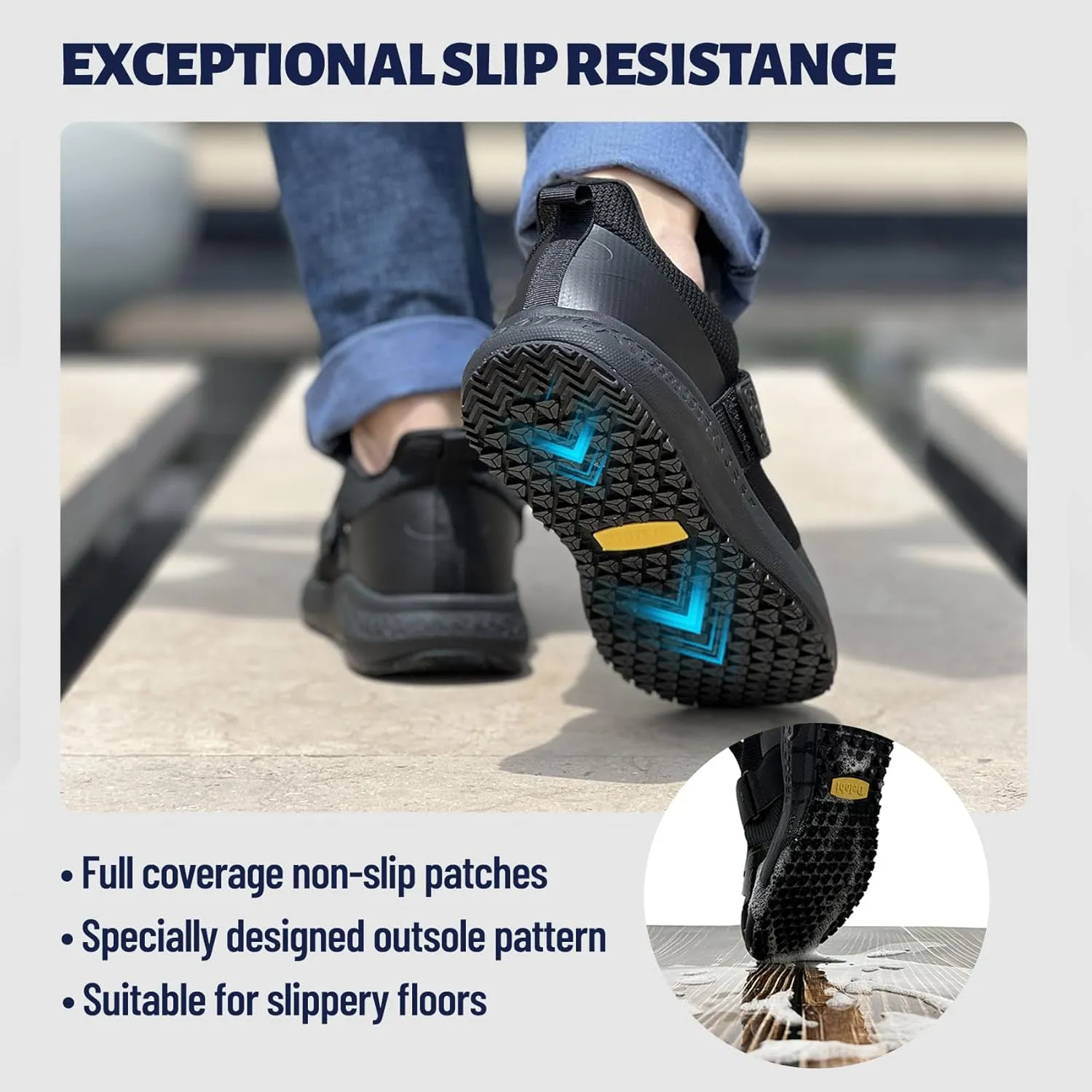 Mesh Non Slip Work Shoes for Men Food Service Slip On Chef Kitchen Shoes Waterproof Work Shoes Restaurant Slip Resistant Walking and Casual Breathable Working Footwear