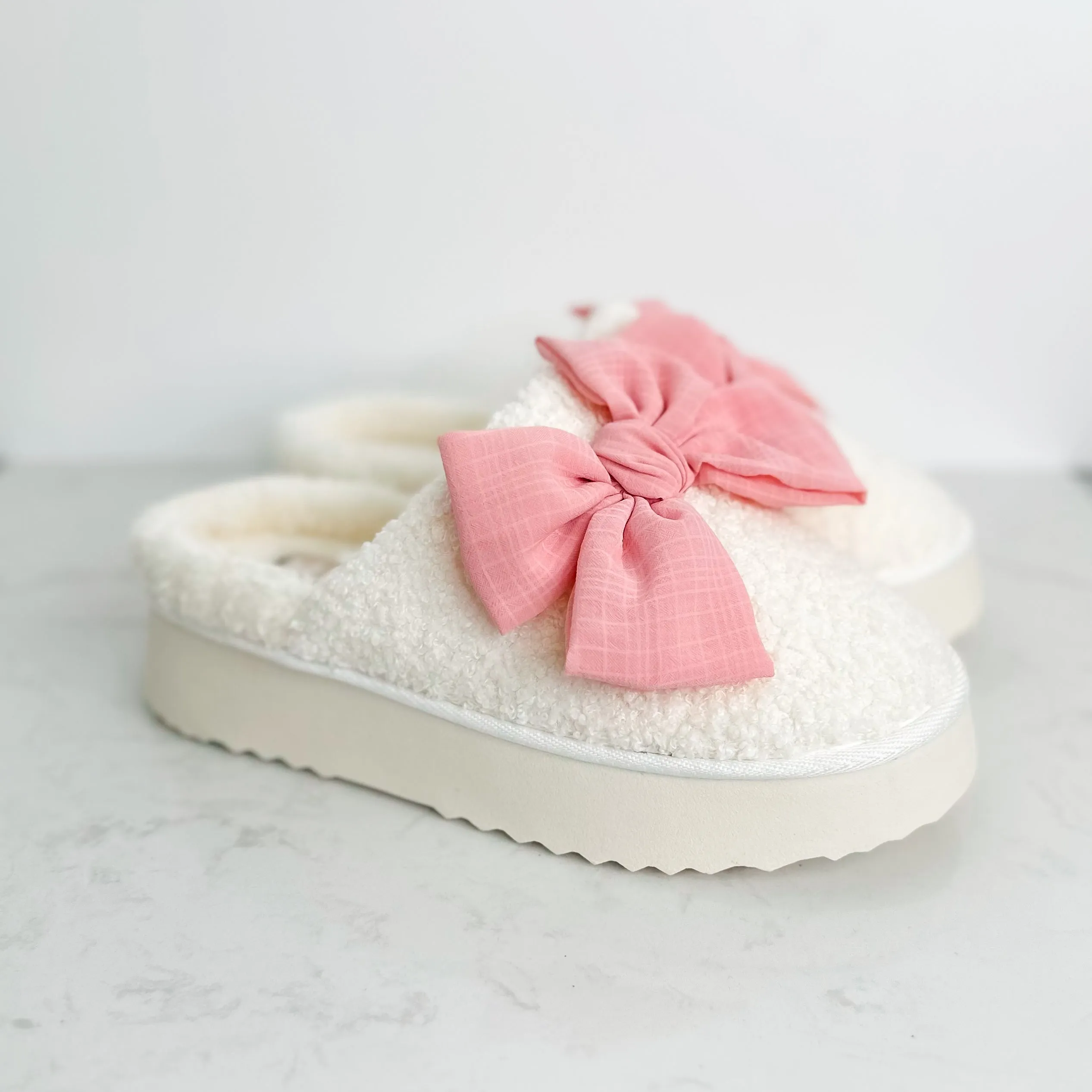 MIA She's a Lady Sherpa Pink Platform Slip Ons
