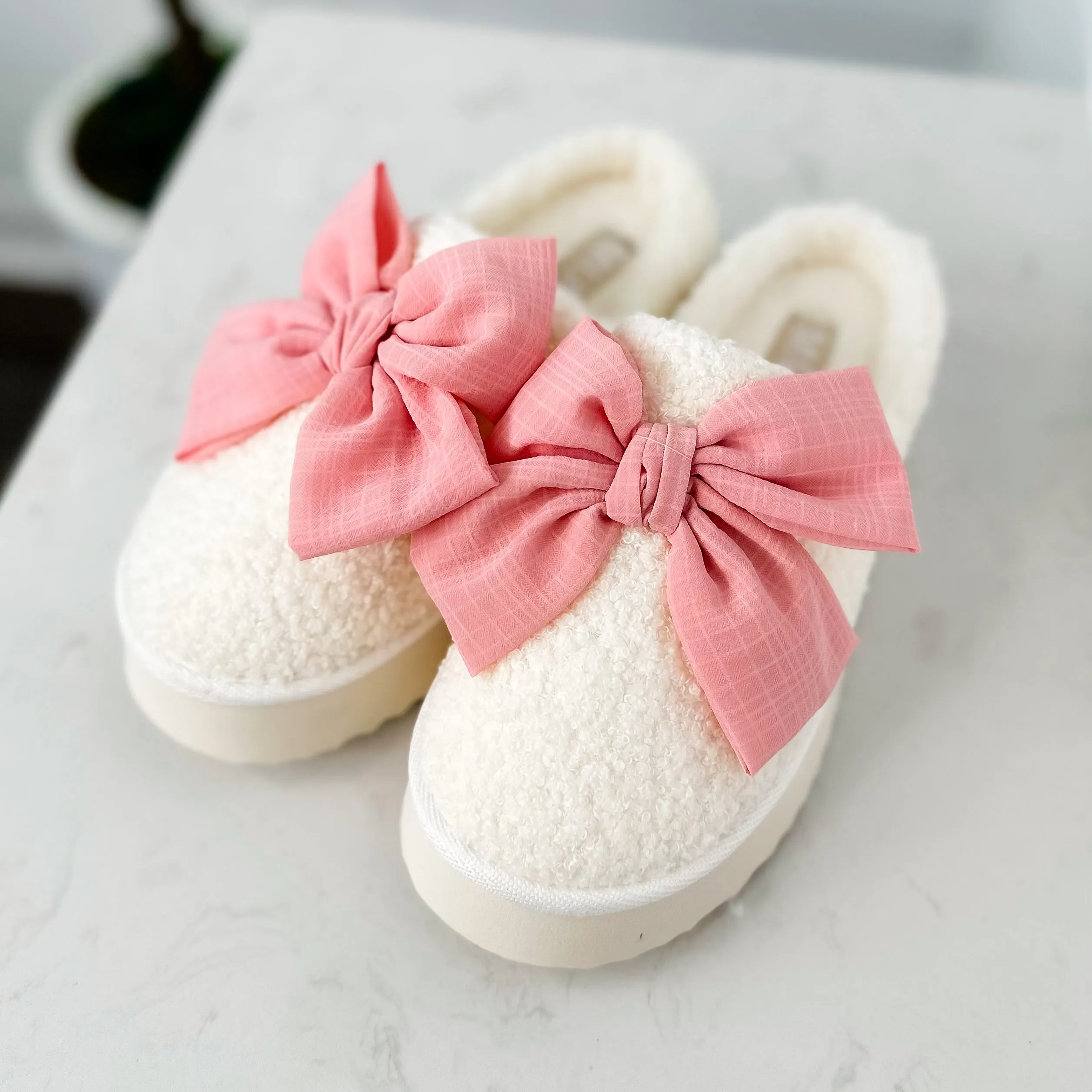 MIA She's a Lady Sherpa Pink Platform Slip Ons