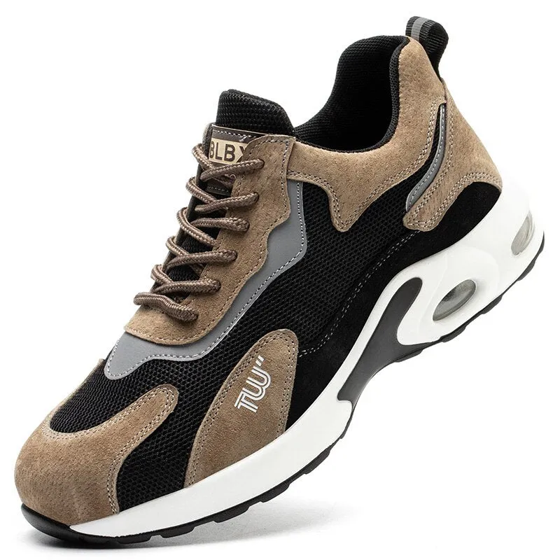New Staleneus Work Shoes Steel Toe Cap Patchwork Men Safety Sneakers Cozy Air Cushion Indestructible Boots Male Footwear