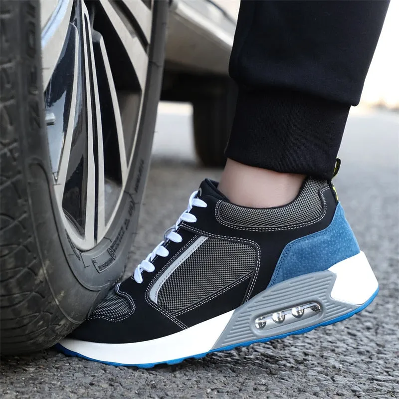 New Staleneus Work Shoes Steel Toe Cap Patchwork Men Safety Sneakers Cozy Air Cushion Indestructible Boots Male Footwear