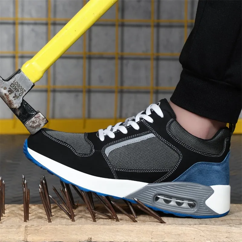 New Staleneus Work Shoes Steel Toe Cap Patchwork Men Safety Sneakers Cozy Air Cushion Indestructible Boots Male Footwear