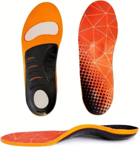 Plantar Fasciitis Relief Insoles for Women and Men 1 Pair Arch Support Insoles Gel Orthotic Inserts for Work Boot Shoe Insoles (Orange, XL)