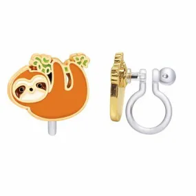 Playful Sloth Lead Free CLIP ON Earrings
