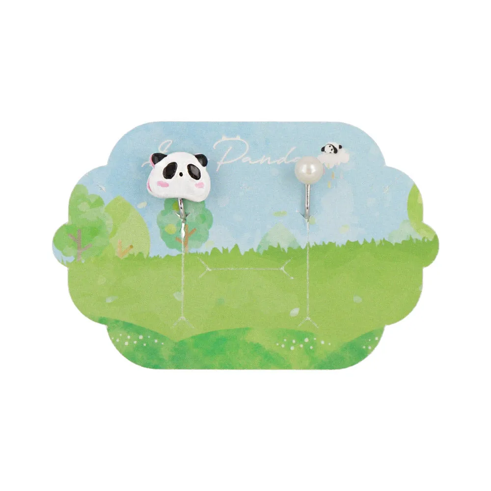 Puffy Panda Asymetrical Clip Ons