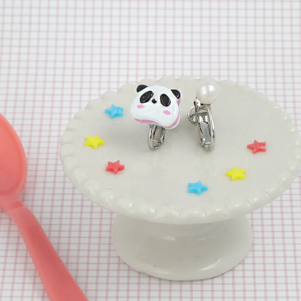 Puffy Panda Asymetrical Clip Ons