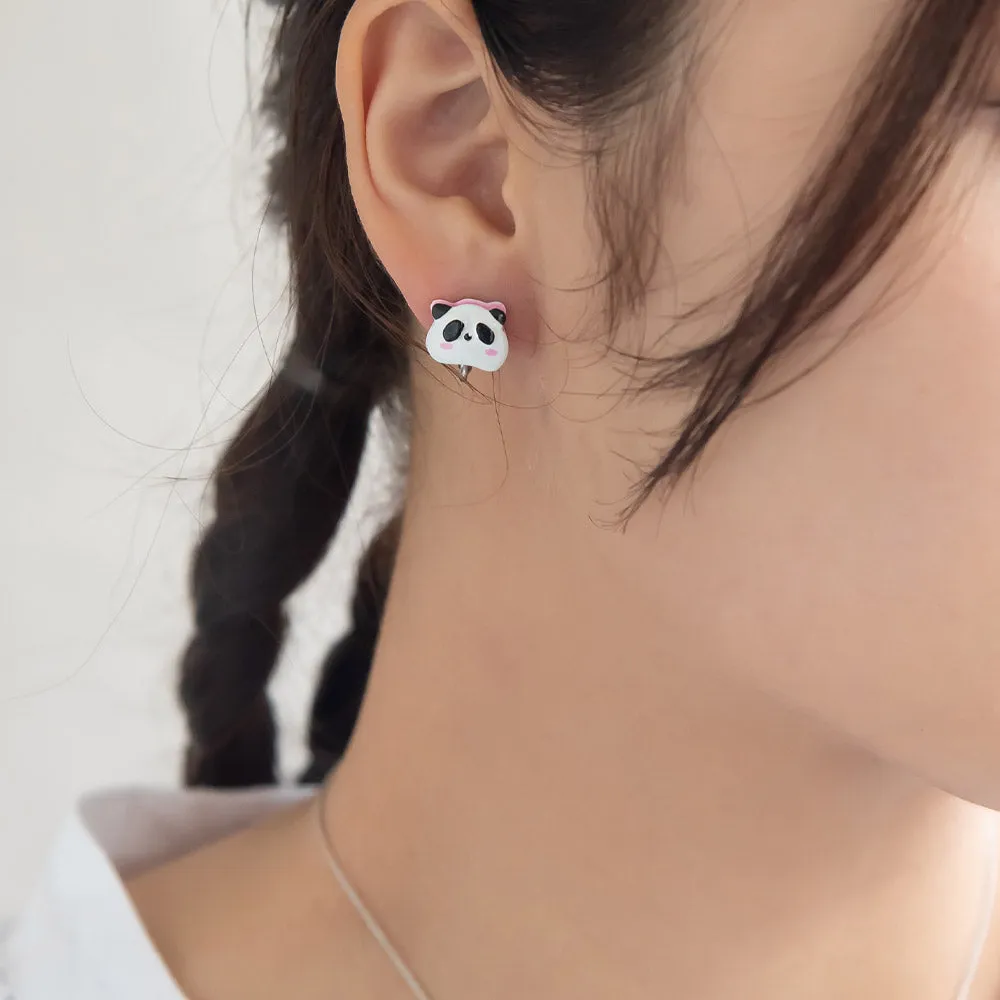Puffy Panda Asymetrical Clip Ons