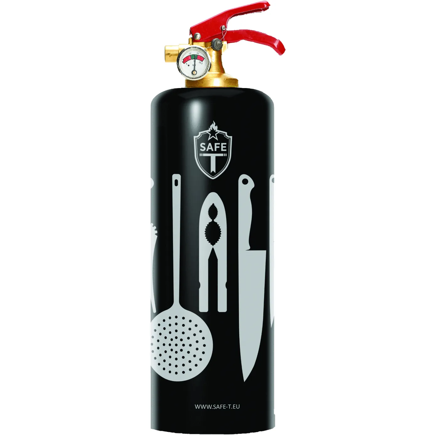 "KITCHEN: The Chic and Stylish Safe-T Fire Extinguisher - A Blend of Safety and Sophistication for Your Home"
