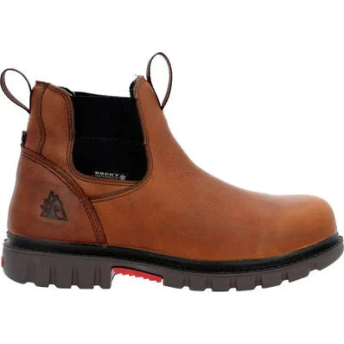 Rocky Usa Worksmart Men's Waterproof Composite Toe Work Chelsea Boots Rkk0400 In Brown