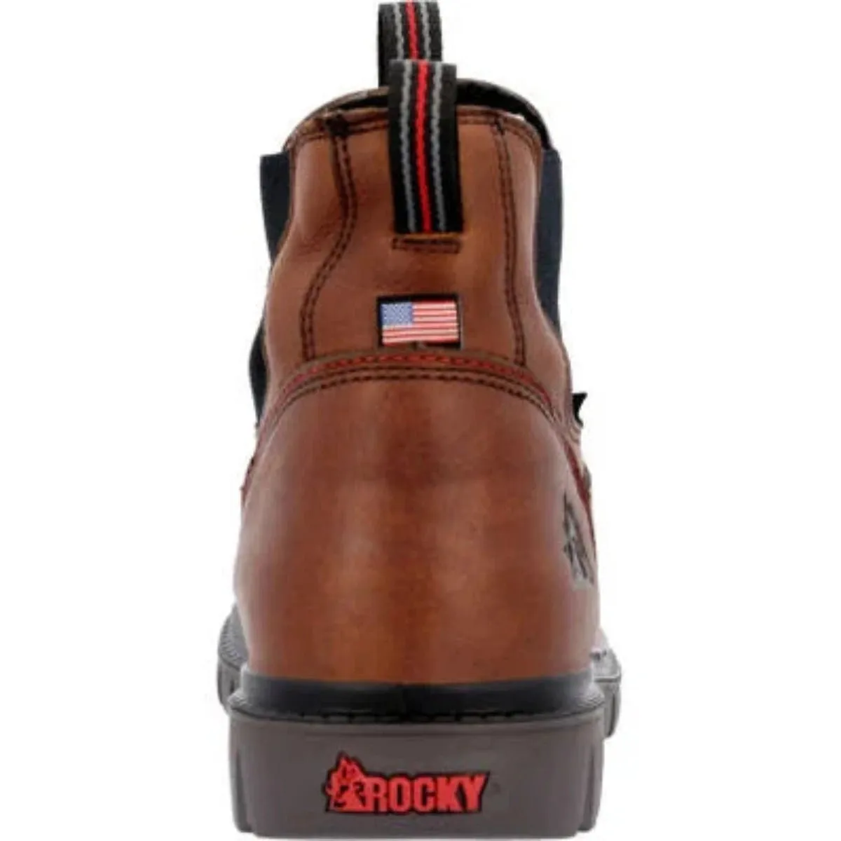 Rocky Usa Worksmart Men's Waterproof Composite Toe Work Chelsea Boots Rkk0400 In Brown
