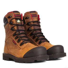 ROYER 8990RT  8" REVOLT MEGAGRIP PRO WATER RESISTANT LEATHER SAFETY BOOTS-SANEHORSE -  BROWN