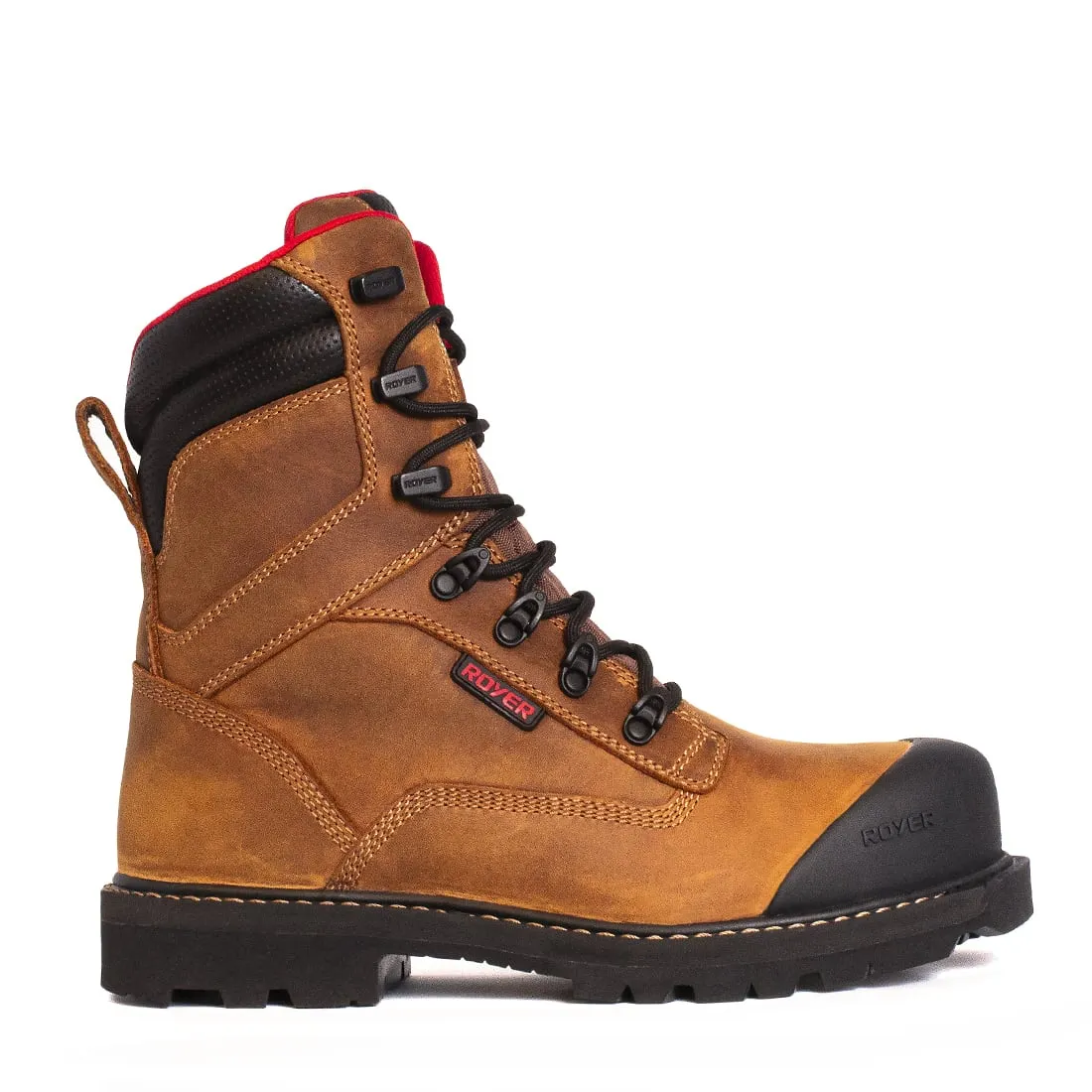 ROYER 8990RT  8" REVOLT MEGAGRIP PRO WATER RESISTANT LEATHER SAFETY BOOTS-SANEHORSE -  BROWN