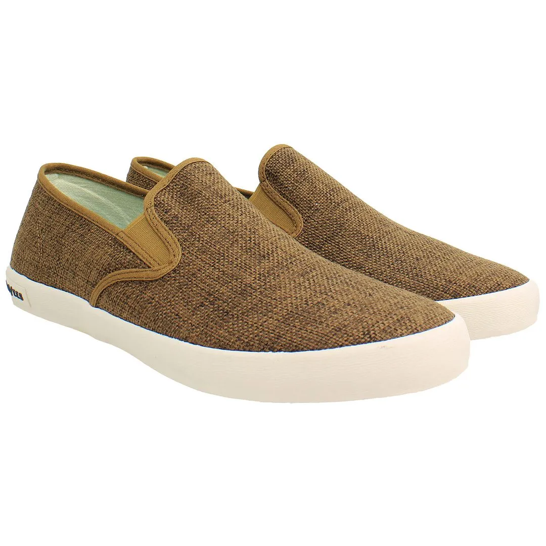 Seavees Baja Raffia Mens Brown Plimsolls