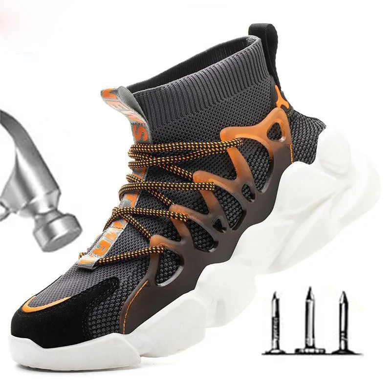 Steel Toe Shoes for Men Work Women Lightweight Air Cushion Sneakers Slip Resistant Safety Boots Indestructible