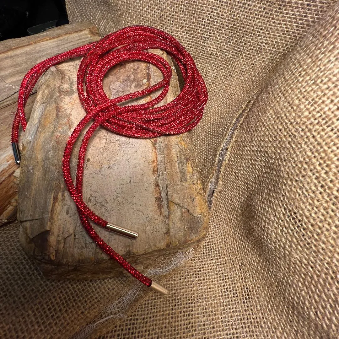 Super Blingy Crystal RED Shoestrings