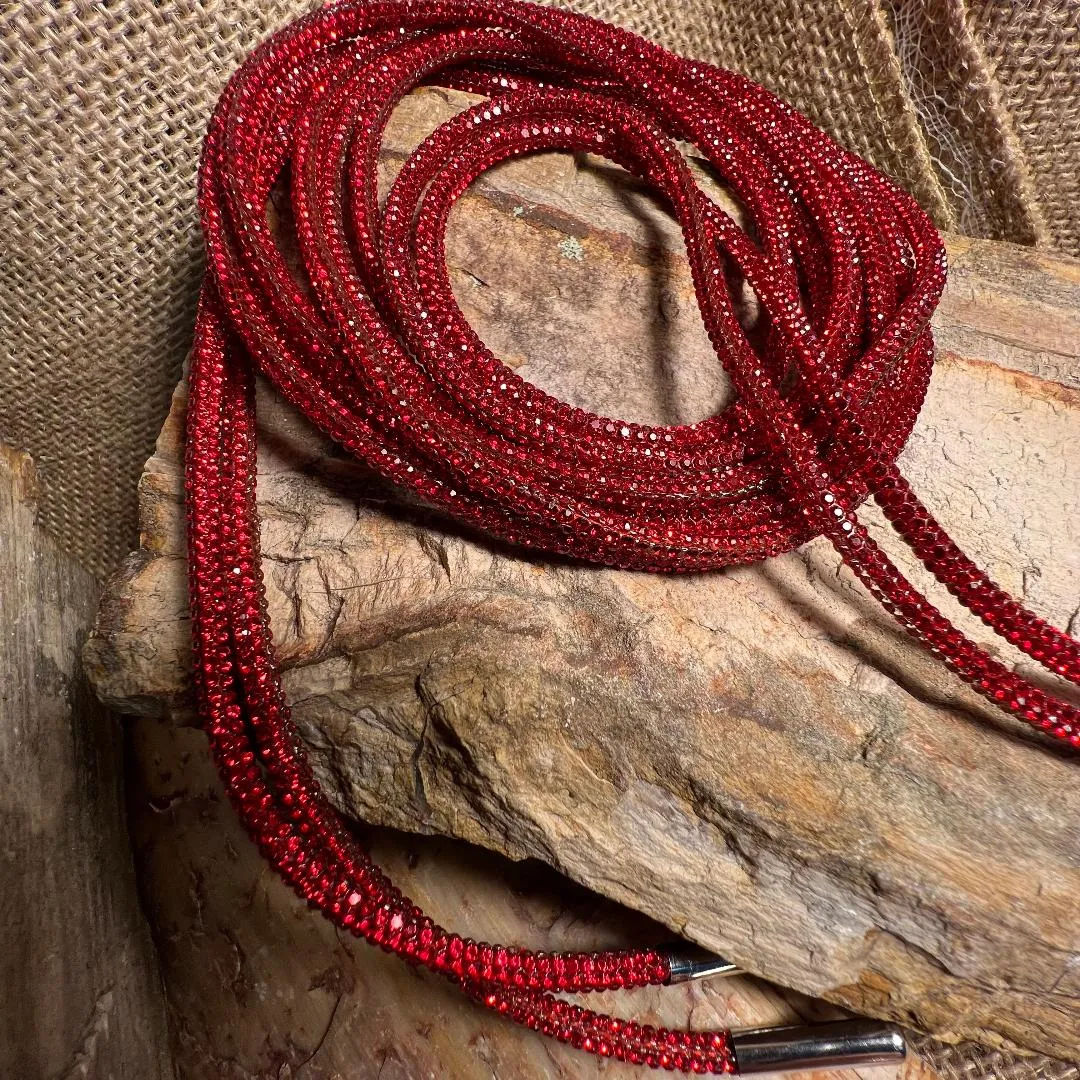 Super Blingy Crystal RED Shoestrings
