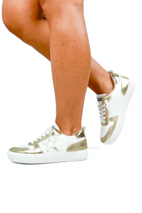 Tailgate Queen Midtop Sneakers by VH in Gold