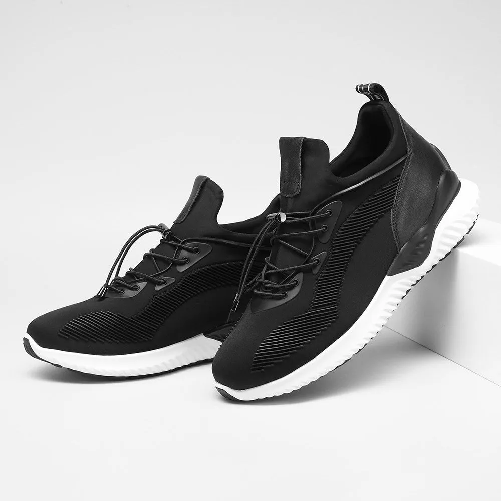 This item only ships to Europe - 7CM / 2.76 Inches CMR CHAMARIPA Black Height-Boosting Sneakers