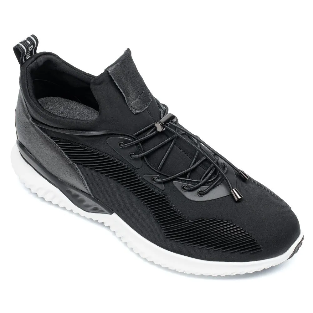 This item only ships to Europe - 7CM / 2.76 Inches CMR CHAMARIPA Black Height-Boosting Sneakers