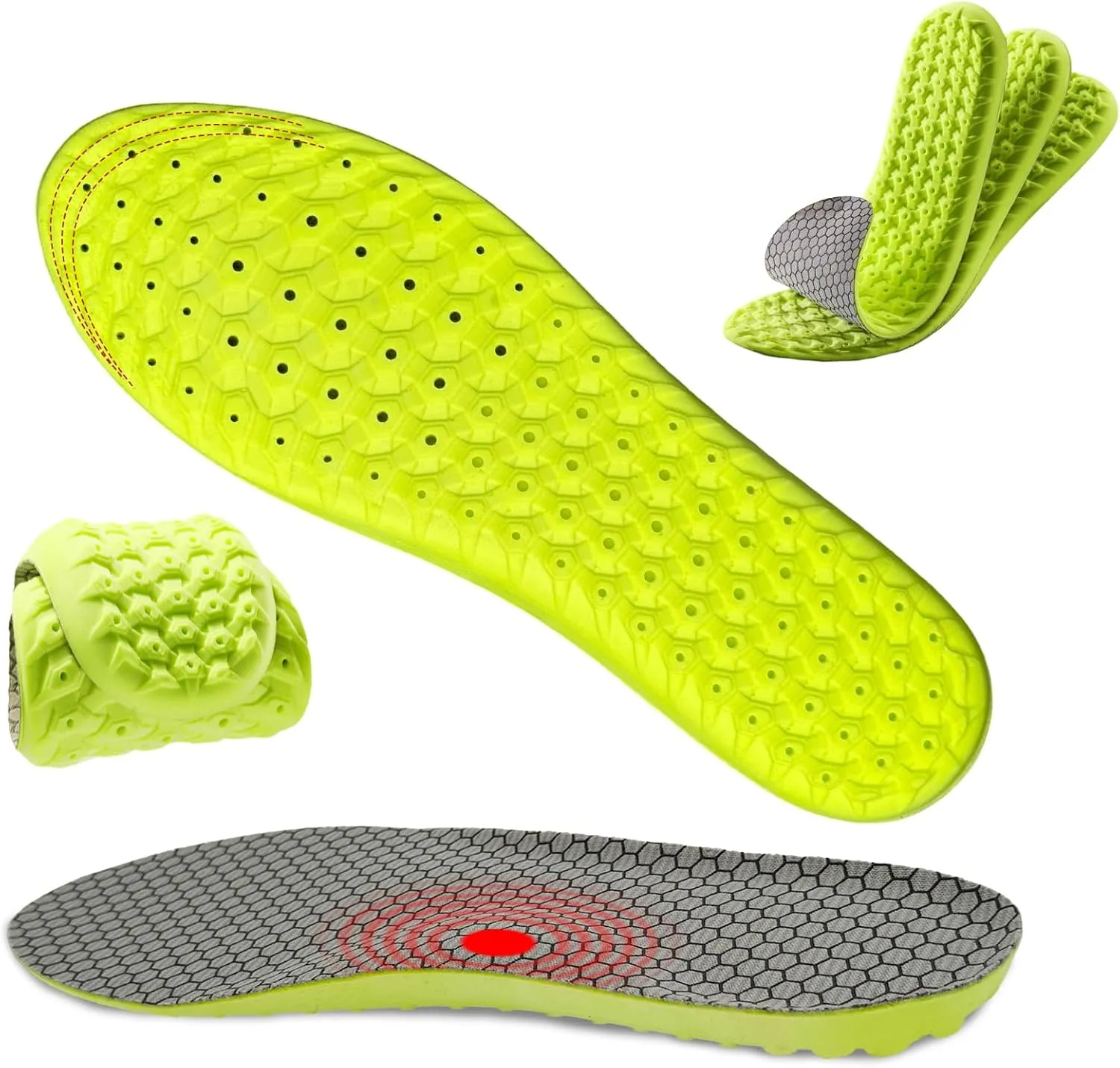 Upgraded Cloud Insoles for Men and Women, Best Replacement Shoe Inserts, Sports Shoe Insoles, Providing Great Shock Absorption and Cushioning for Feet Relief (Gray, Women: US 4-8.5)