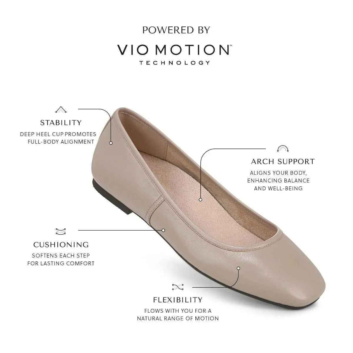 Vionic Orinda Square Toe Ballet Flat Women's