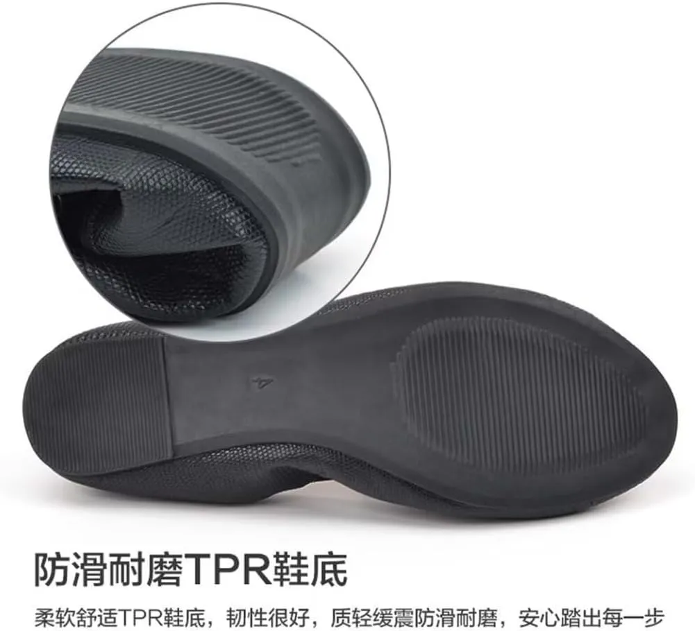 Women's Foldable Ballet Flats Bowknot Round Toe Dress Flats Shoes Comfortable