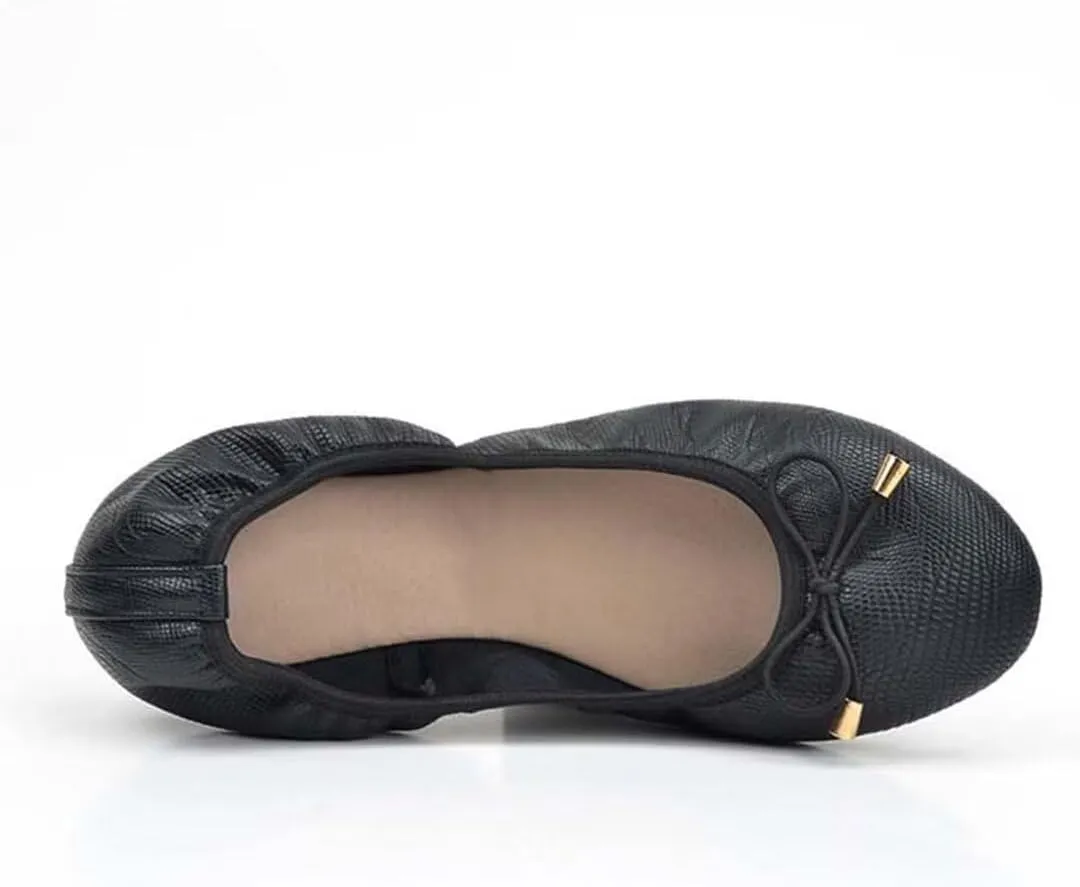 Women's Foldable Ballet Flats Bowknot Round Toe Dress Flats Shoes Comfortable