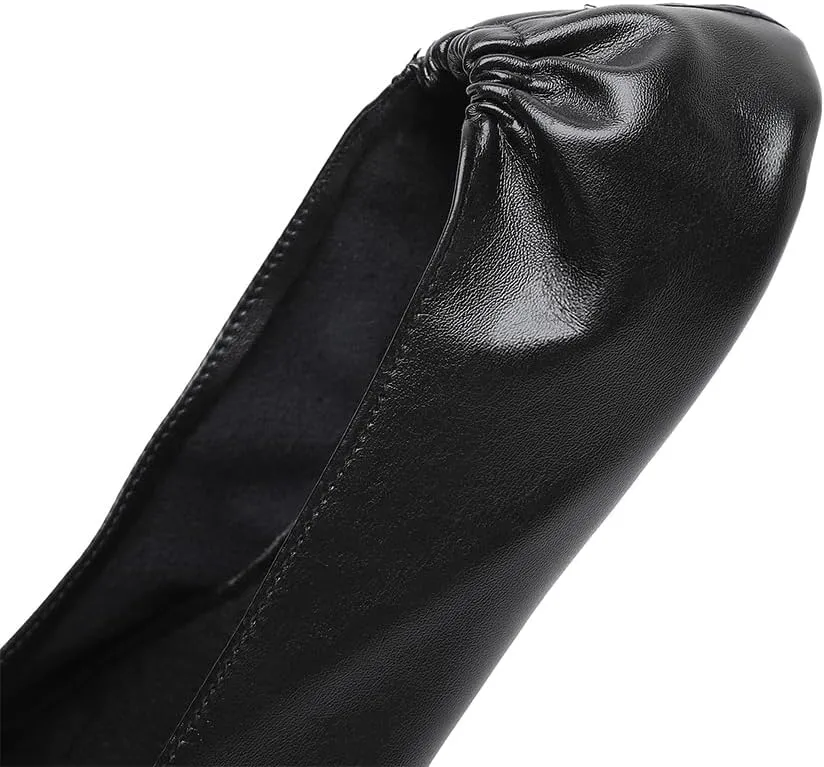 Women's Foldable Ballet Flats, Portable Roll Up Shoes with Zipper Pouch, Comfortable & Non-Slip, Perfect for Weddings, Office