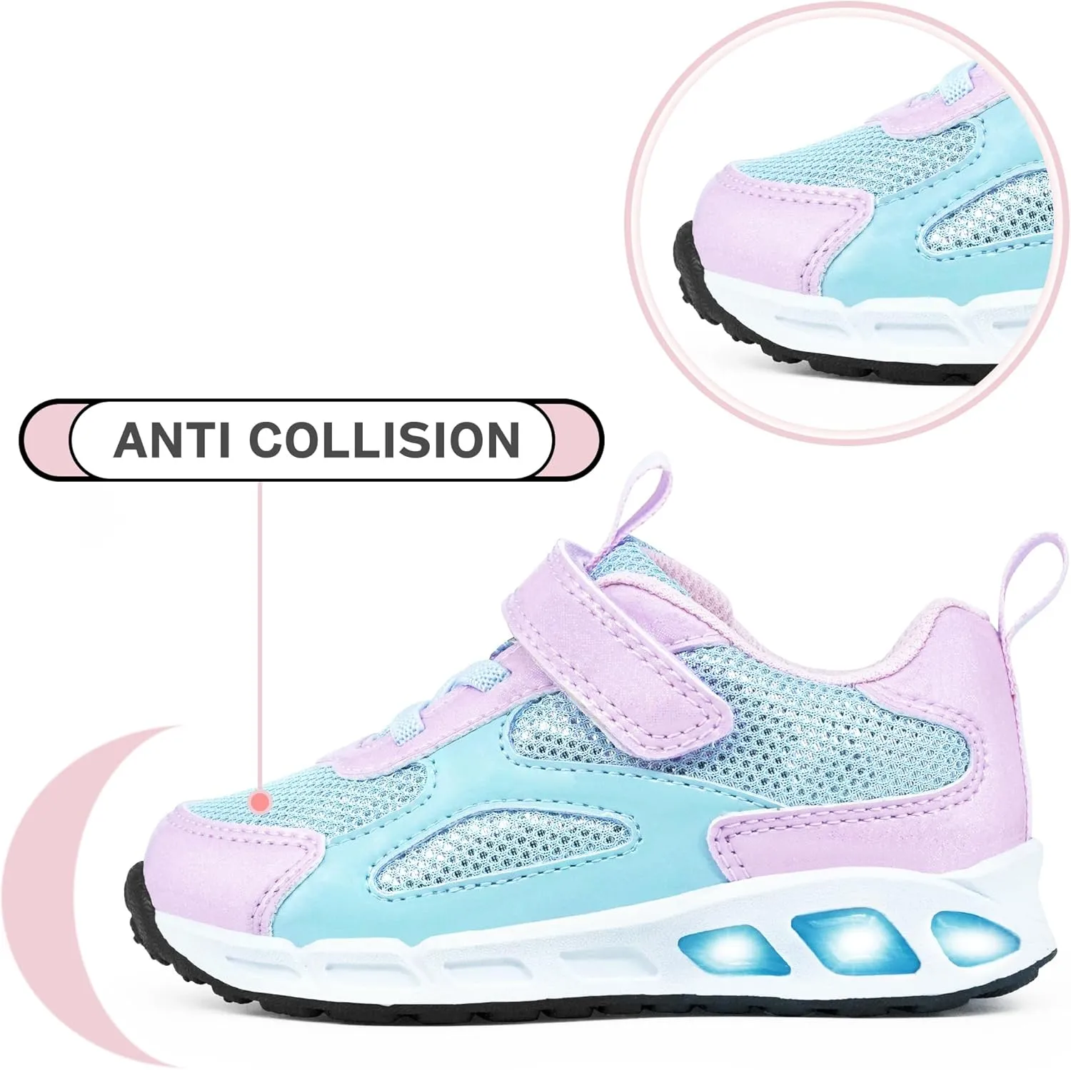YESKIS Toddler Boys Girls Light Up Shoes LED Flashing Lightweight Mesh Breathable Adorable Running Sneakers for Toddler and Little Kid