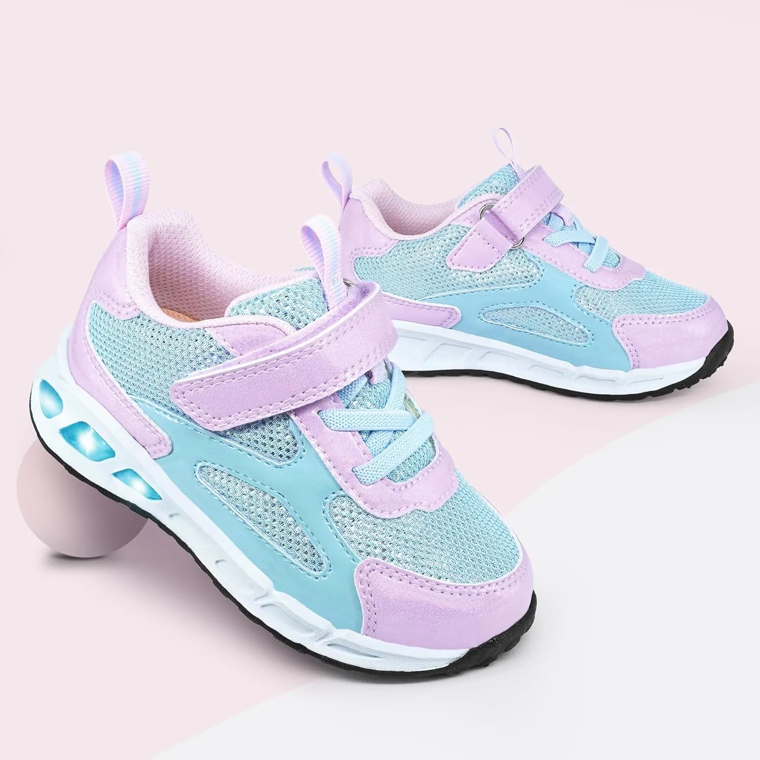 YESKIS Toddler Boys Girls Light Up Shoes LED Flashing Lightweight Mesh Breathable Adorable Running Sneakers for Toddler and Little Kid